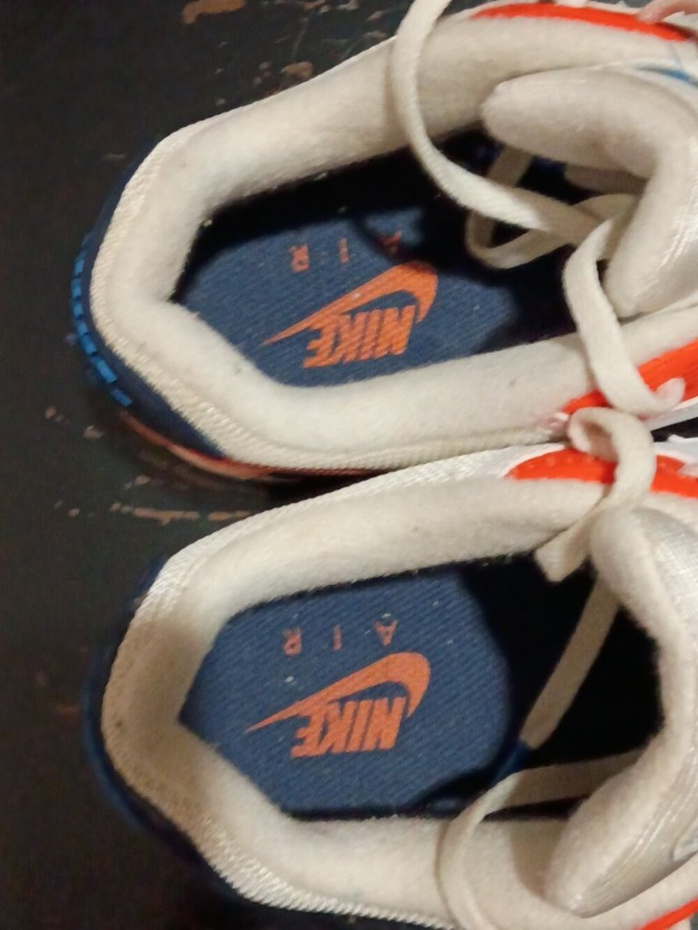 Men's Size 8 Nike Air Max 90 White Photo Blue Total Orange Lace Up AJ1285-104 - Picture 11 of 13